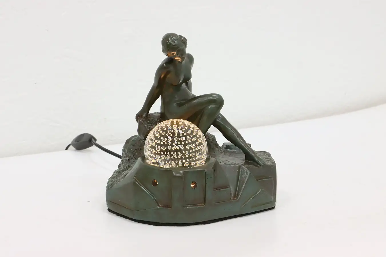 Main image of Art Deco1930s Vintage Nude Sculpture & Paperweight Lamp, Mackey
