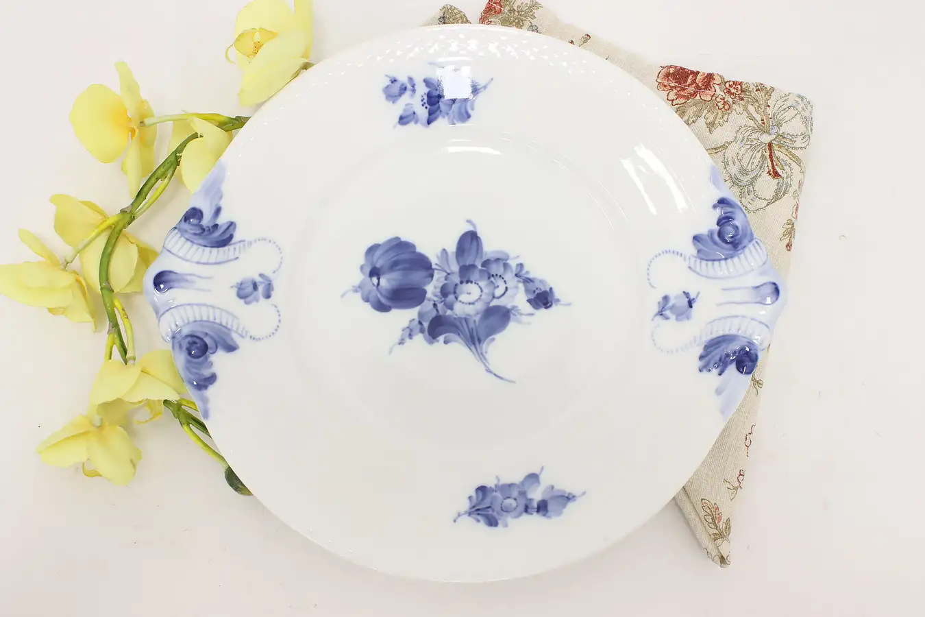 Main image of Blue Flower Danish Vintage Cake Platter, Royal Copenhagen