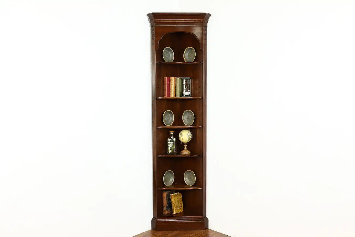 Main image of Traditional Vintage Cherry China or Display Corner Cabinet, Ethan Allen