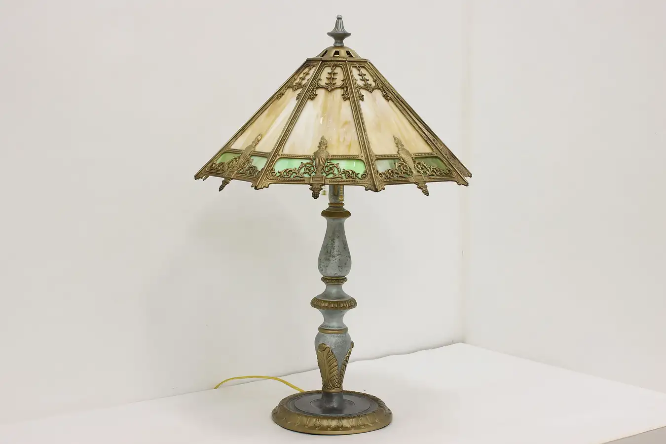 Main image of Stained Glass Shade Antique Office Desk or Table Lamp