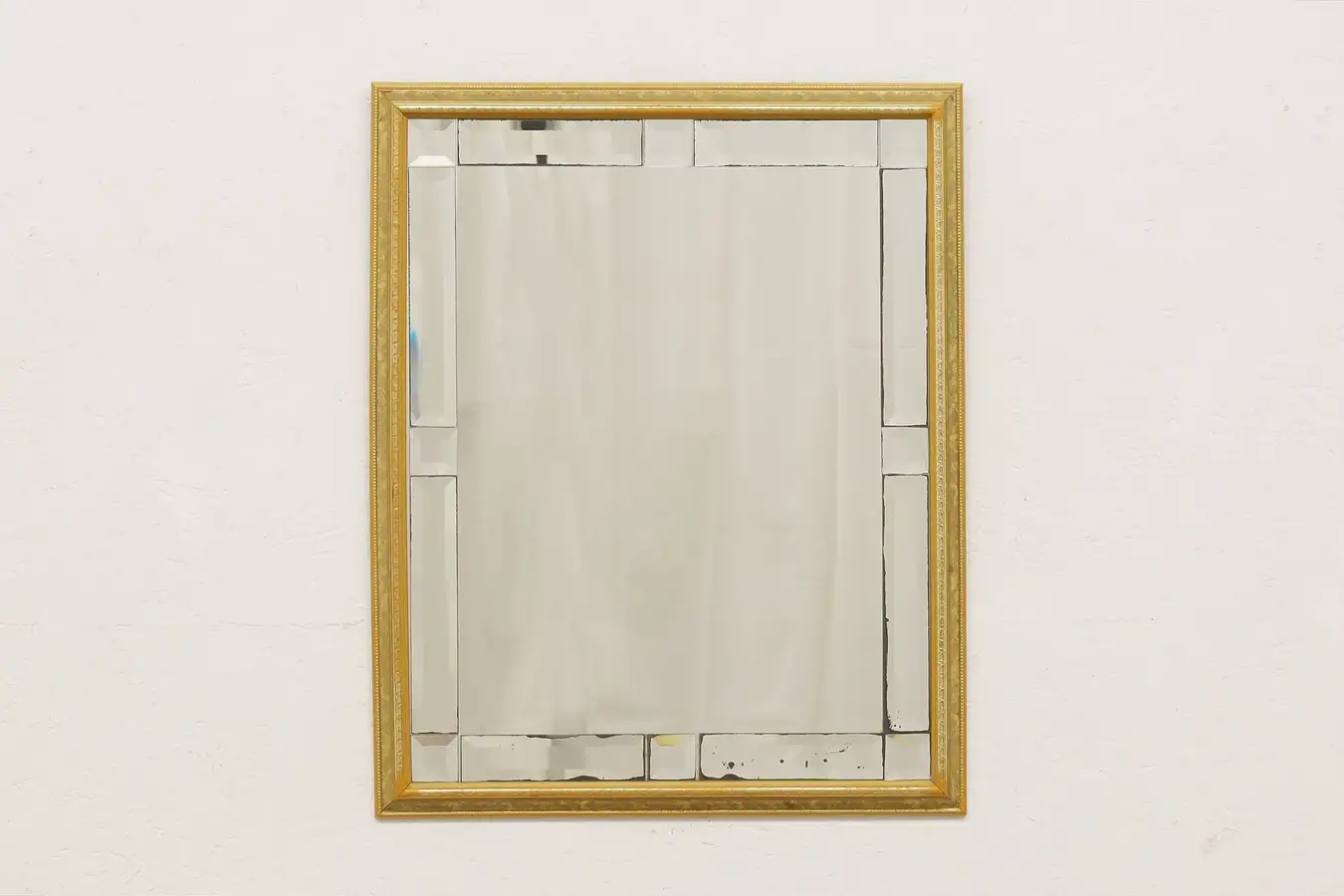 Main image of Beveled Panes Vintage Faux Gold Leaf Mirror