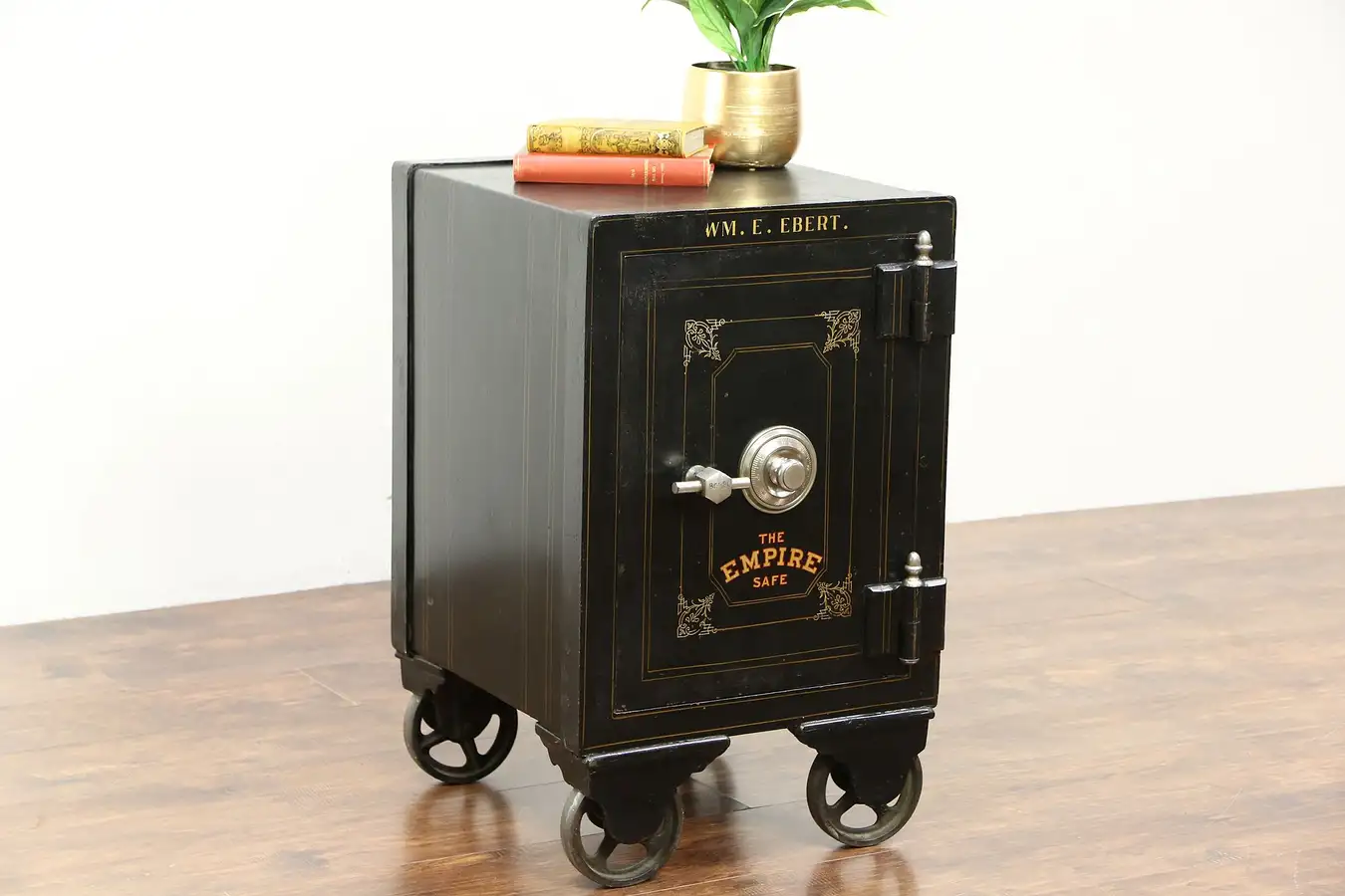 Main image of Empire signed Antique 1890's Iron Safe with Combination Lock