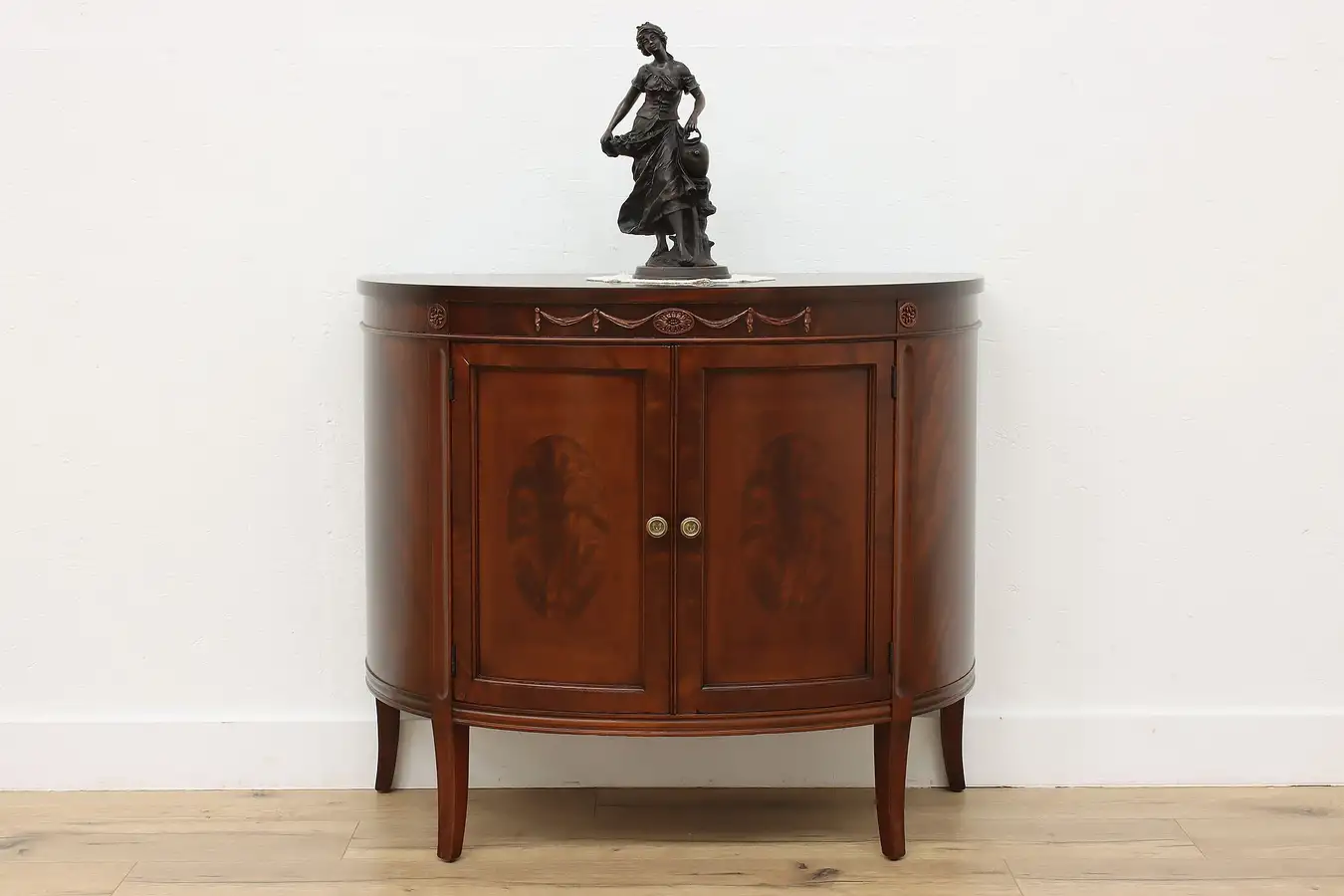Main image of Traditional Vintage Mahogany Demilune Server Hall Console
