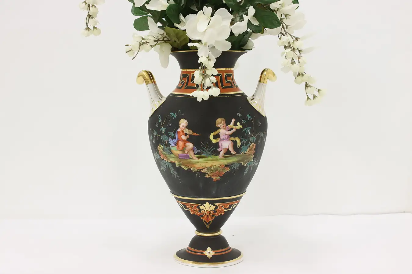 Main image of European Vintage Painted Ceramic Flower or Decorative Vase