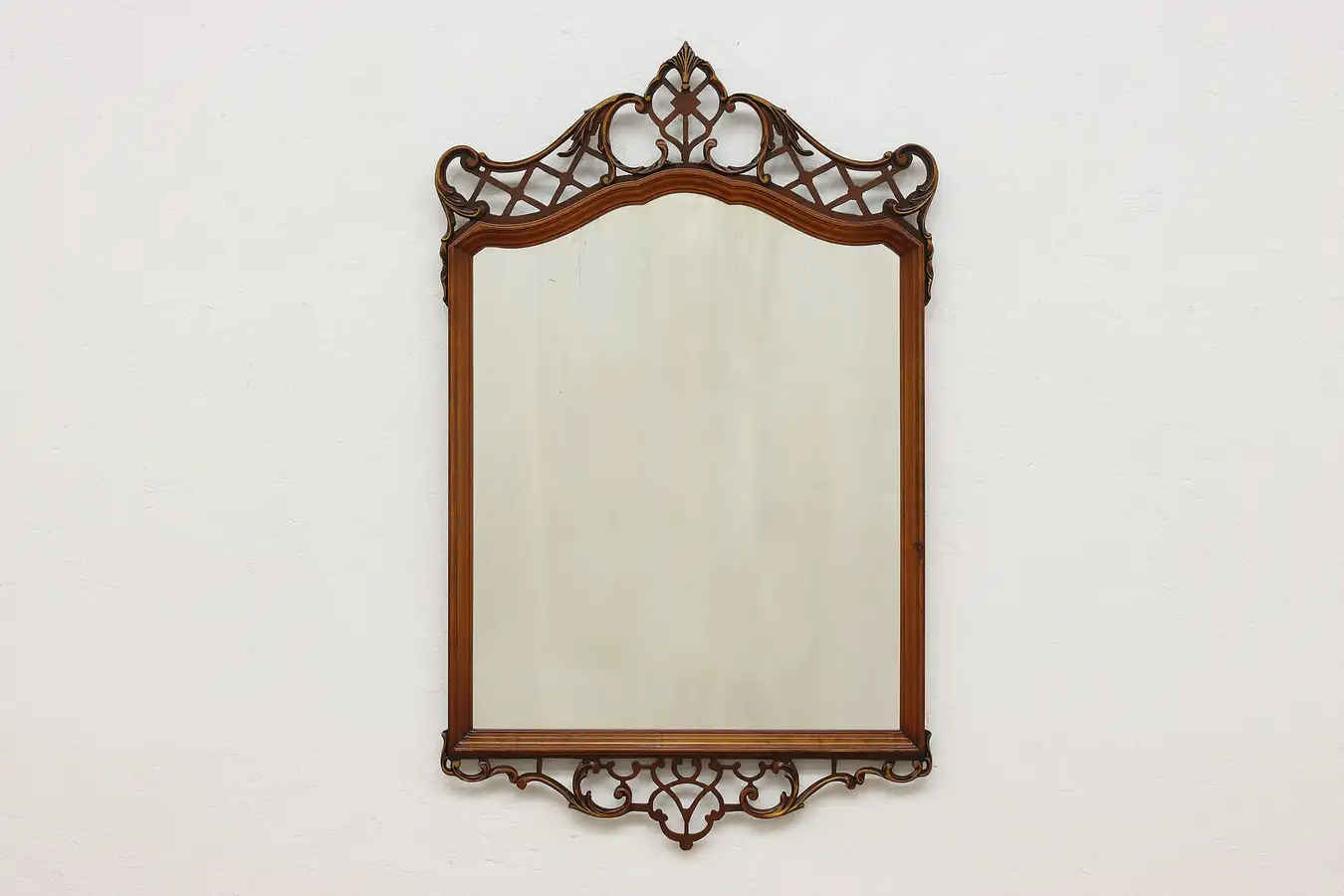 Main image of Georgian Vintage Carved Mahogany Framed Mirror