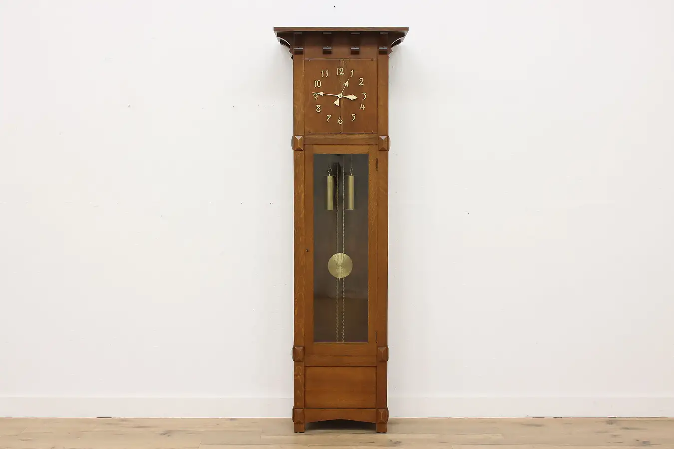 Main image of Craftsman Antique Oak Tall Case Grandfather Clock, Colonial