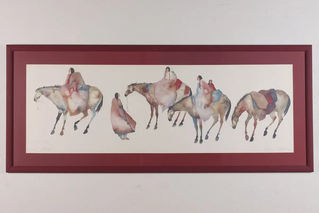 Main image of Traveling Indians Original Watercolor Painting, Grigg 65"