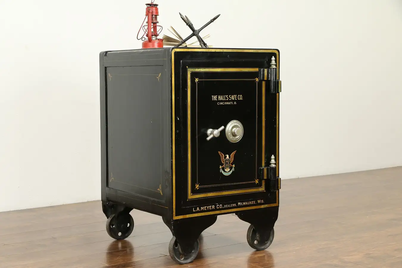 Main image of Victorian Iron Antique Safe, Original Painting, 1906, Hall of Cincinnati