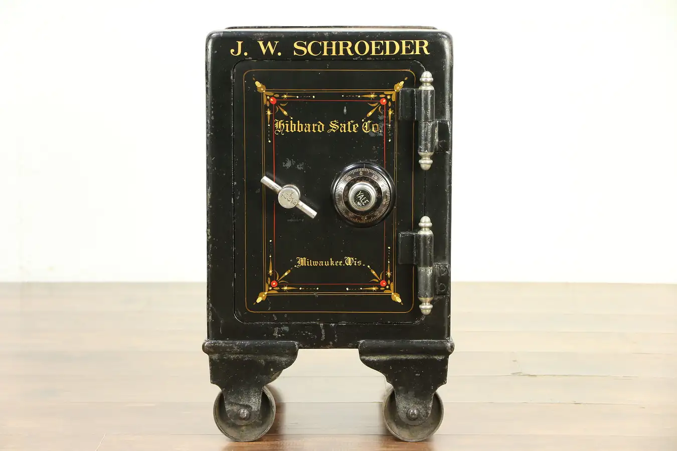 Main image of Victorian Antique Iron Yale Combination Safe, Hibbard Milwaukee