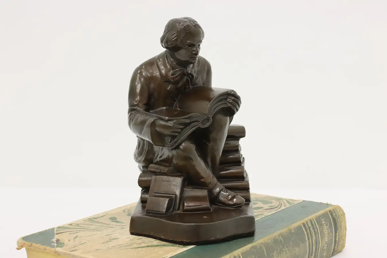 Main image of Elbert Hubbard Antique Bronzed Sculpture or Bookend
