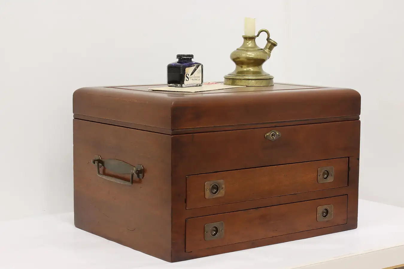 Main image of Traditional Antique Mahogany Silverware or Jewelry Chest