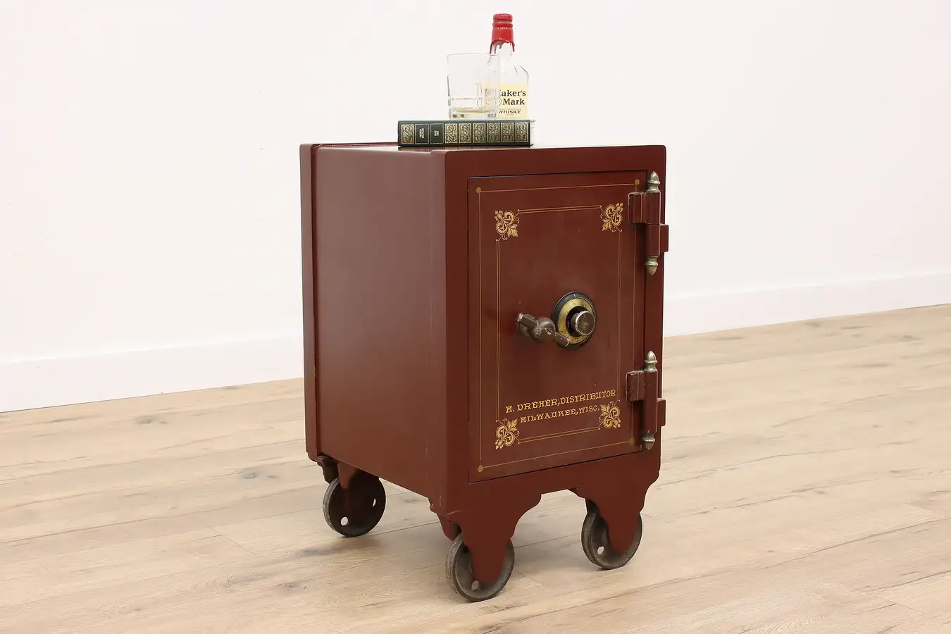 Main image of Victorian Antique Industrial Salvage Iron Combination Lock Safe, Dreher