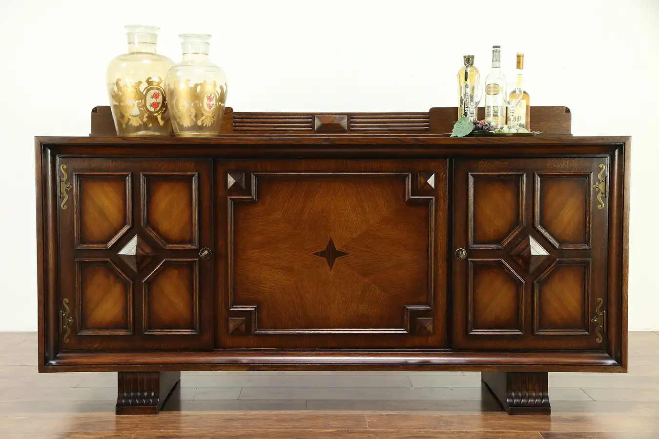 Main image of Art Deco Vintage Scandinavian Sideboard TV Console Oak & Ebony