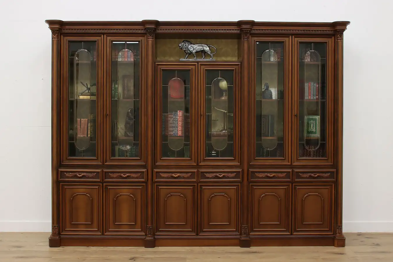 Main image of Traditional Vintage Walnut Office Library Bookcase Display