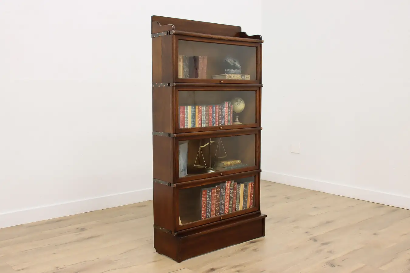 Main image of Craftsman Antique Stacking Oak Display or Bookcase, Globe
