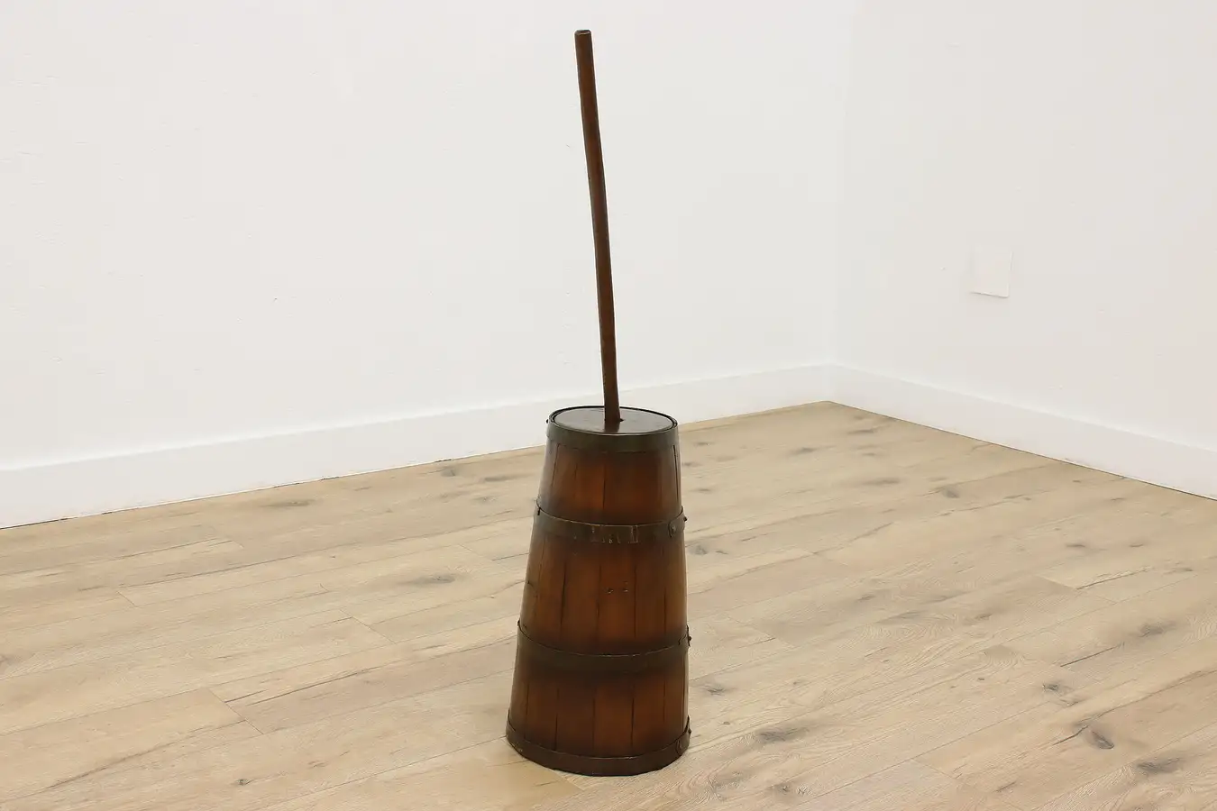 Main image of Farmhouse Antique Wooden Barrel Kitchen Pantry Butter Churn