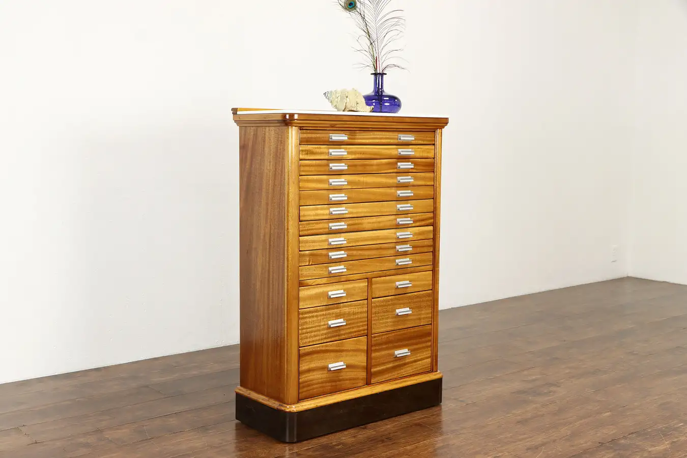 Main image of Art Deco Dentist Mahogany Dental Cabinet, Jewelry Chest, Collector File