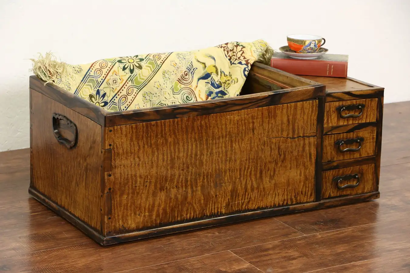 Main image of Japanese Antique 1900 Hibachi Brazier, Copper Lined, Coffee or Bar Table