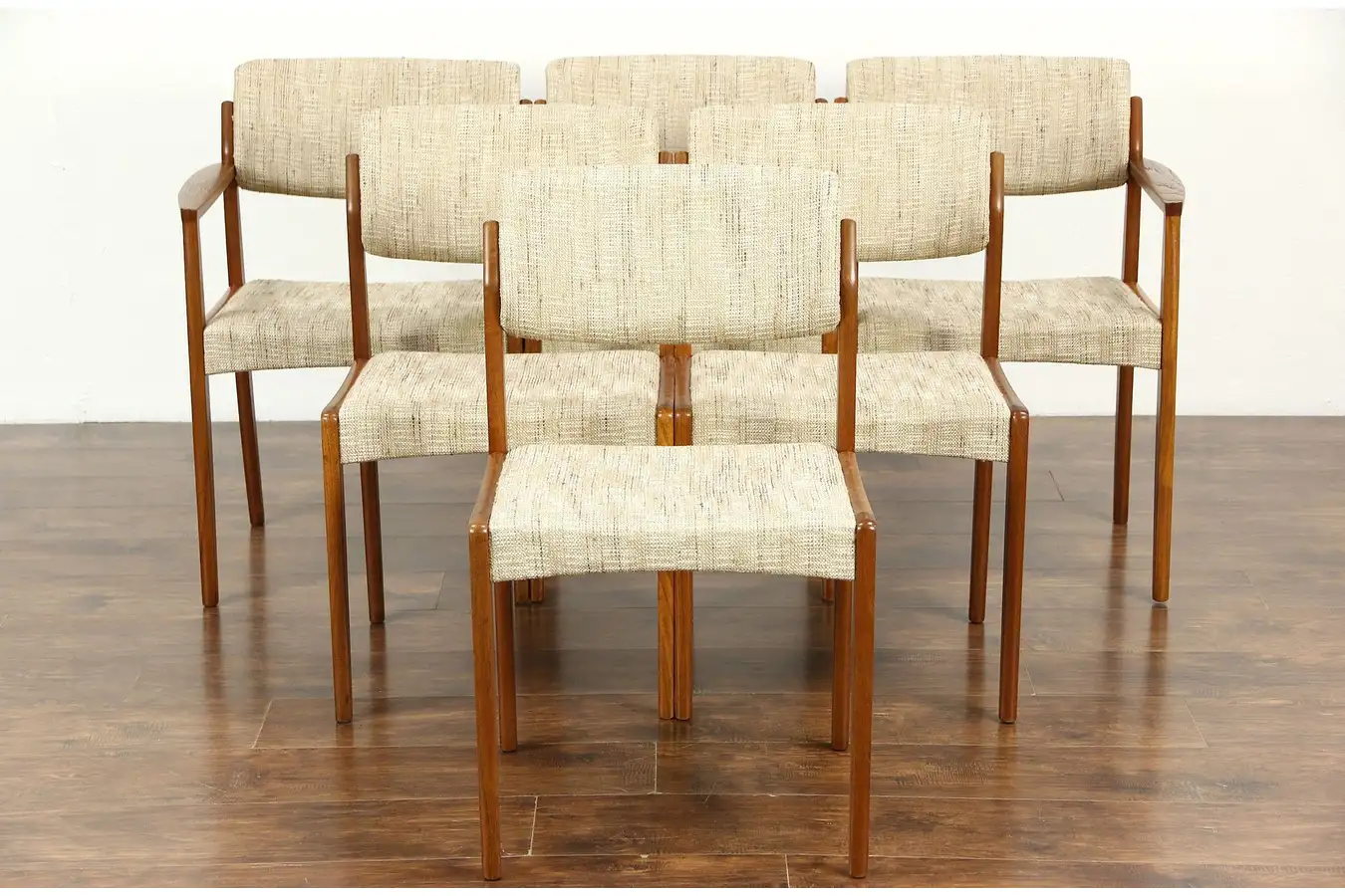 Main image of Set of 6 Midcentury Danish Modern Teak Dining Chairs, Signed Bramin, Denmark