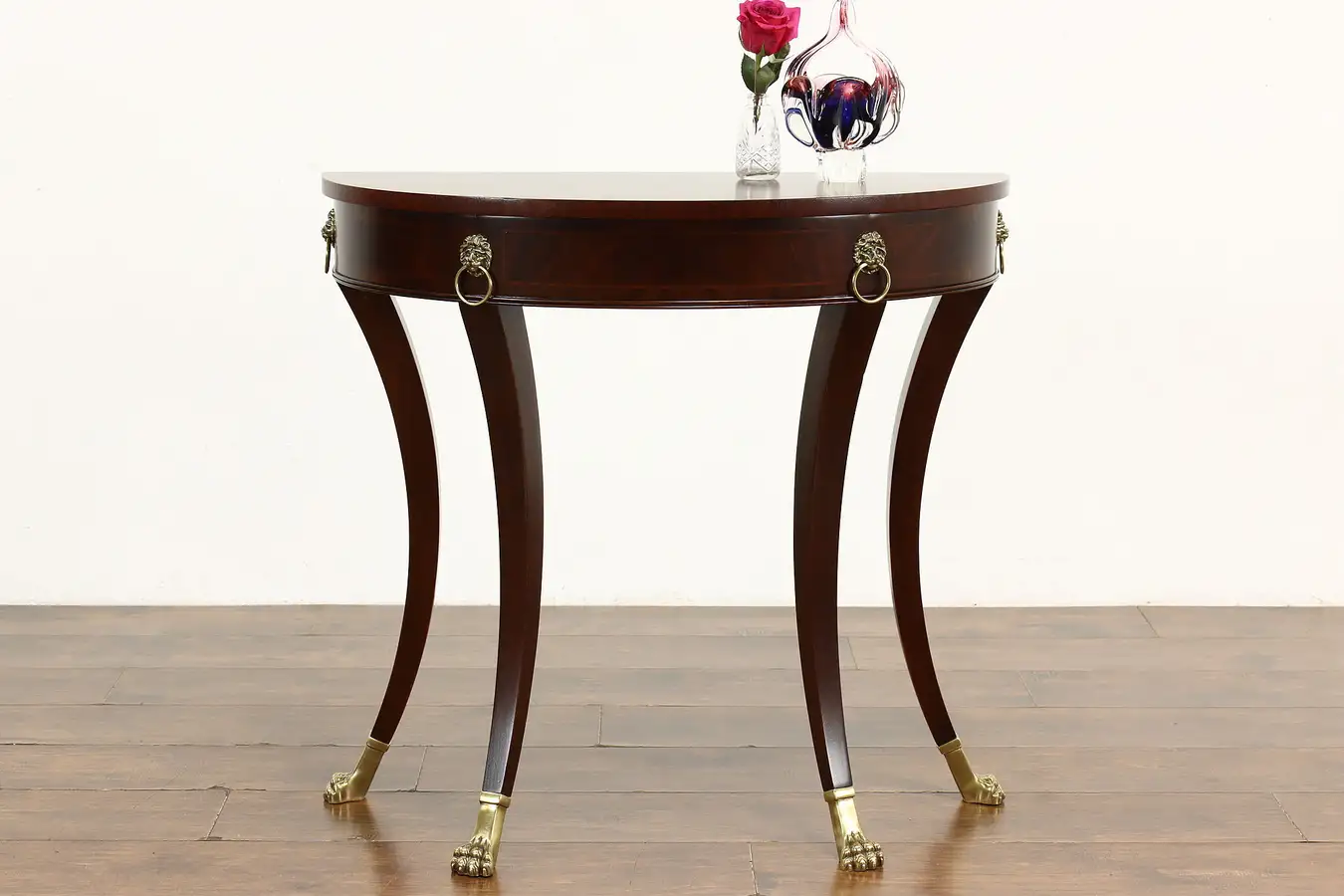 Main image of Georgian Style Vintage Mahogany Demilune Console table, EJ Victor