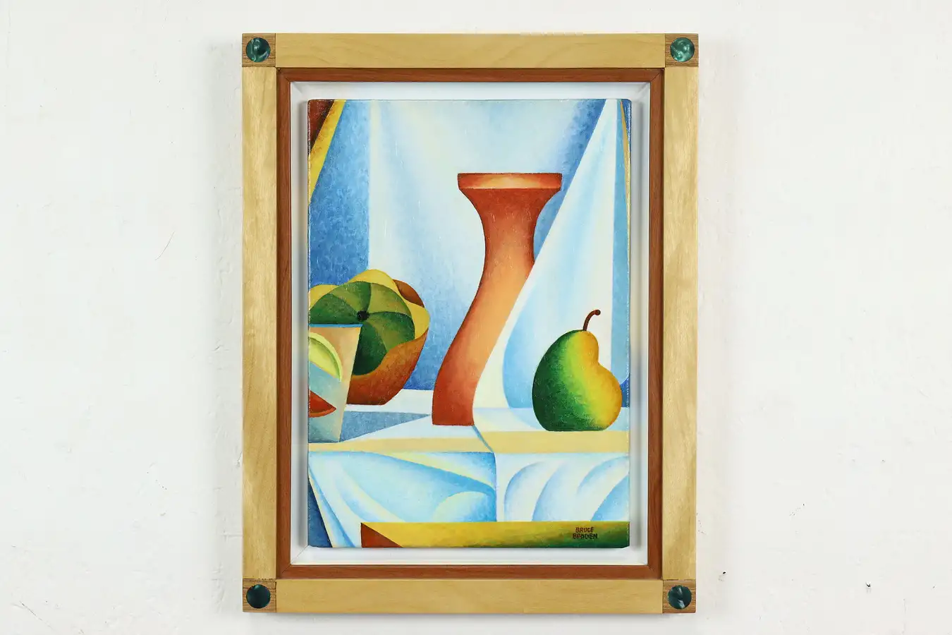Main image of Still Life of Vase & Pear Original Acrylic Painting, Bruce Bodden 18.5"
