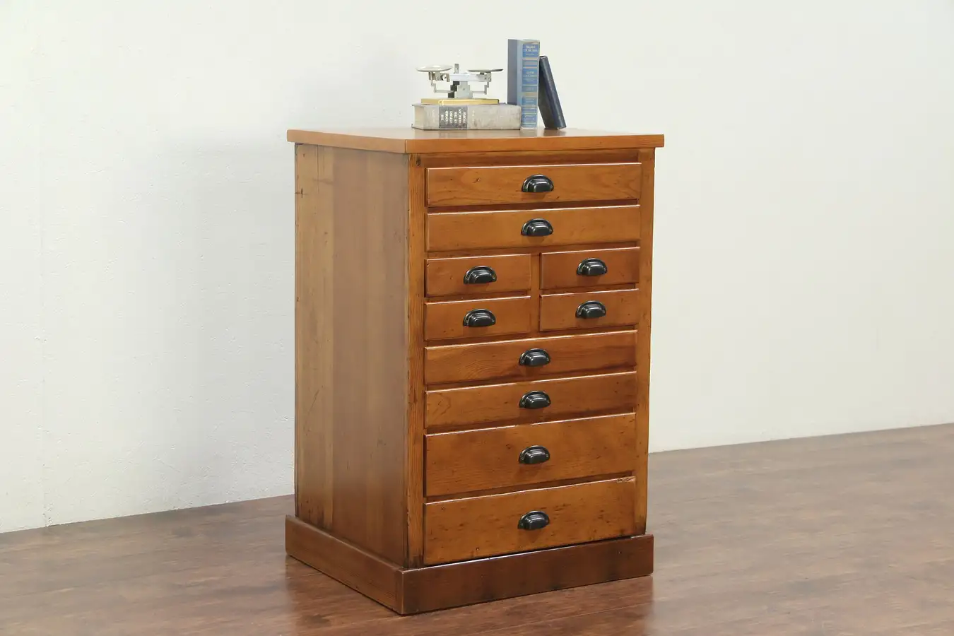 Main image of Country Store Antique Pine 10 Drawer Collector Cabinet, Display Shelves