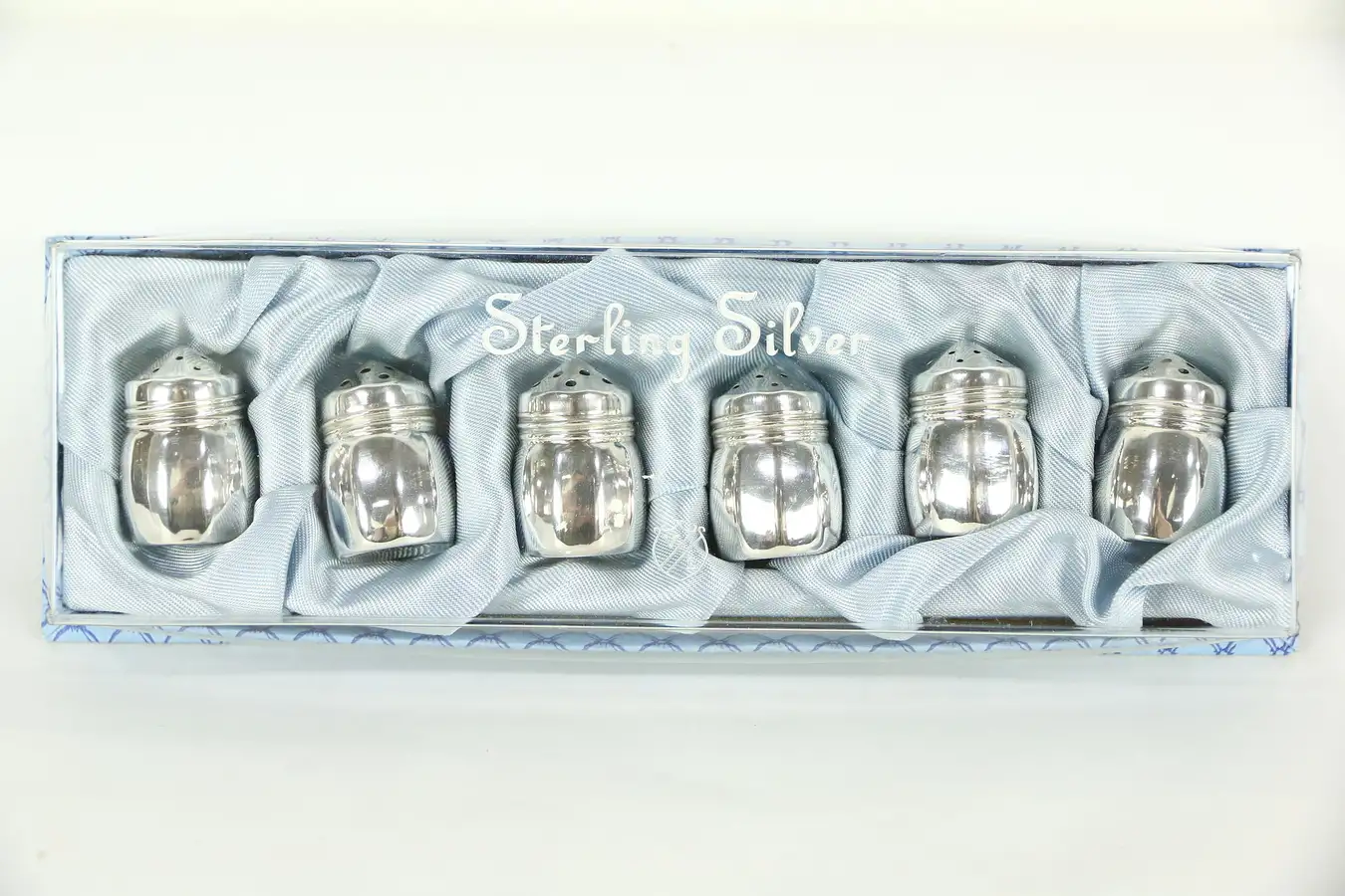 Main image of Set of 3 Pairs of Individual Sterling Silver Salt and Pepper Shakers, Signed VL