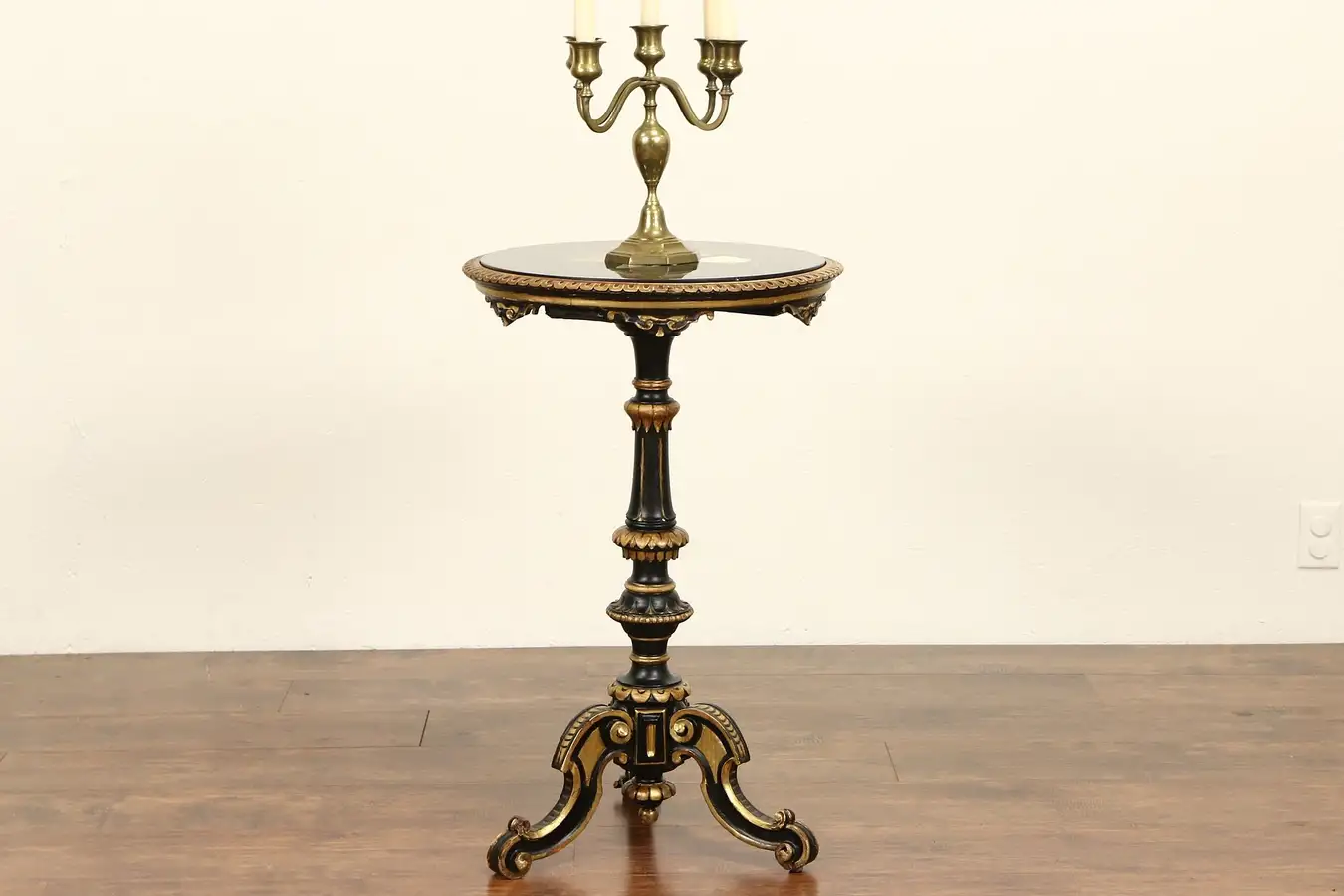 Main image of Italian Pietre Dure Inlaid Marble Top Carved 1870 Antique Round Table