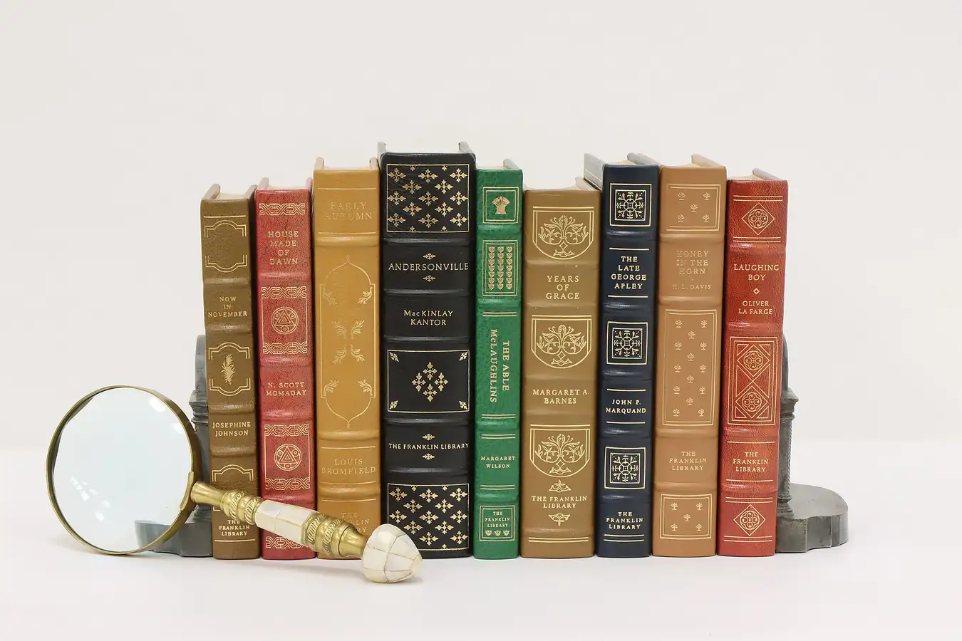 Main image of Set 9 Vintage Pulitzer Prize Leather Books Franklin Library
