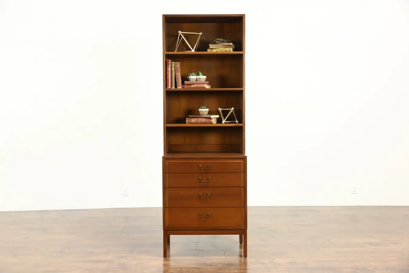 Main image of Midcentury Danish Modern Teak 1960 Vintage Bookcase & Cabinet