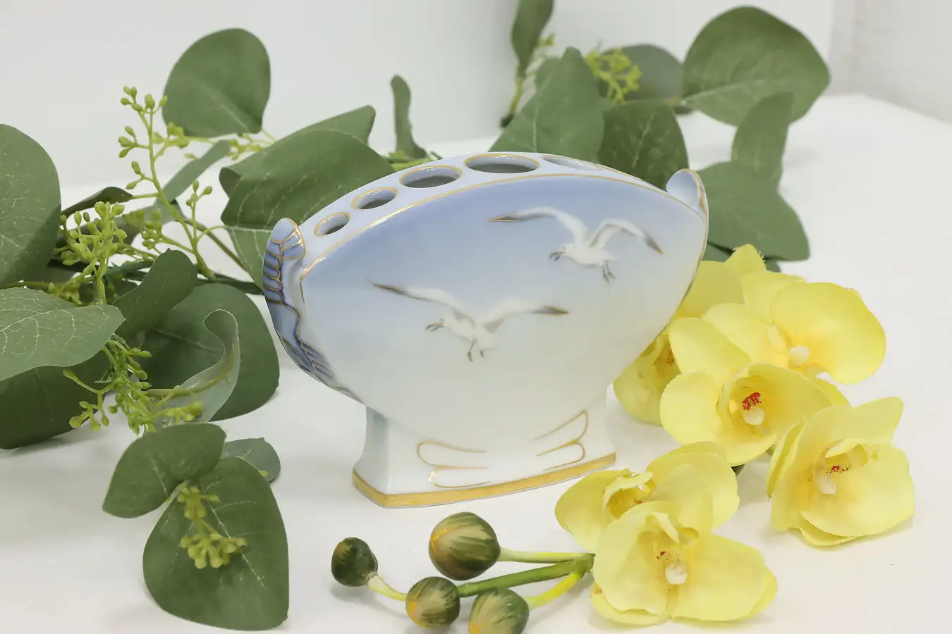 Main image of Danish Vintage Hand Painted Tulip Vase, Tulipiere Bing & G