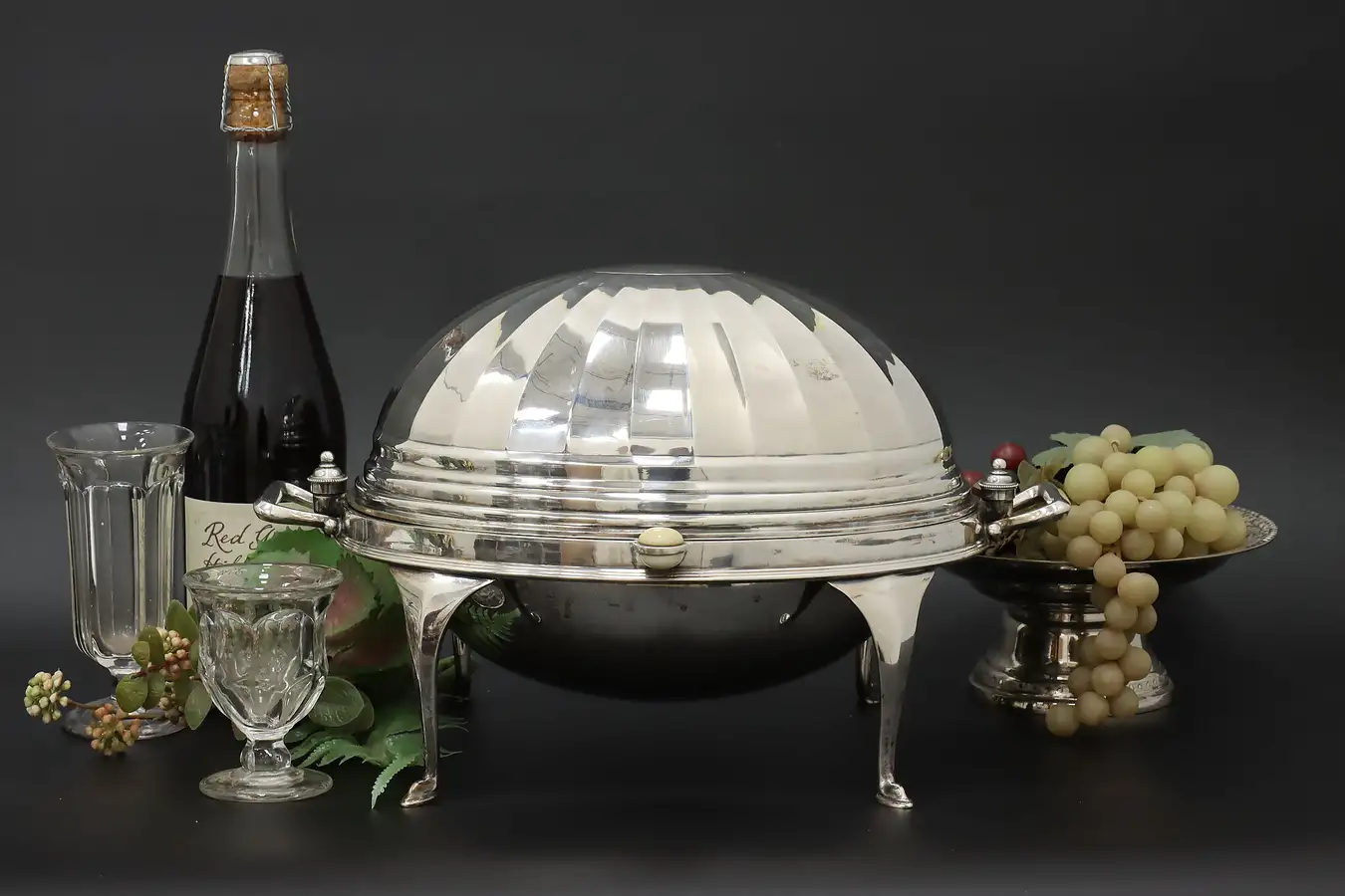 Main image of English Antique Silverplate Covered Dome Serving Dish, R&B