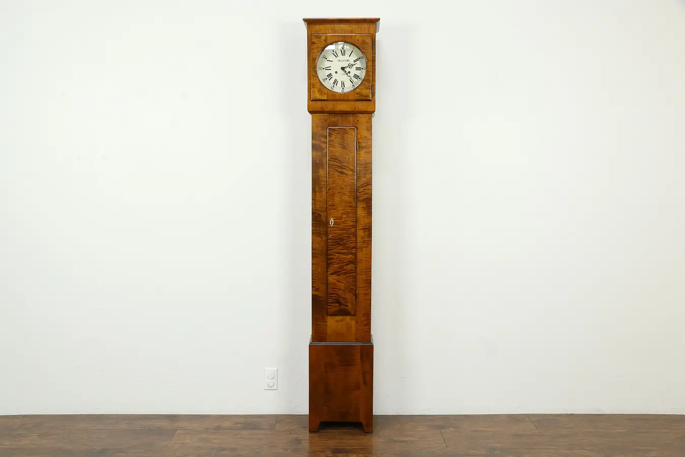 Main image of Curly Tiger Maple Grandfather or Tall Case Clock, McGuire of VT, 1999