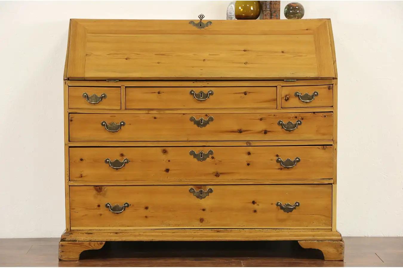 Main image of Irish Country Pine 1850's Antique Secretary Desk, Secret Compartments
