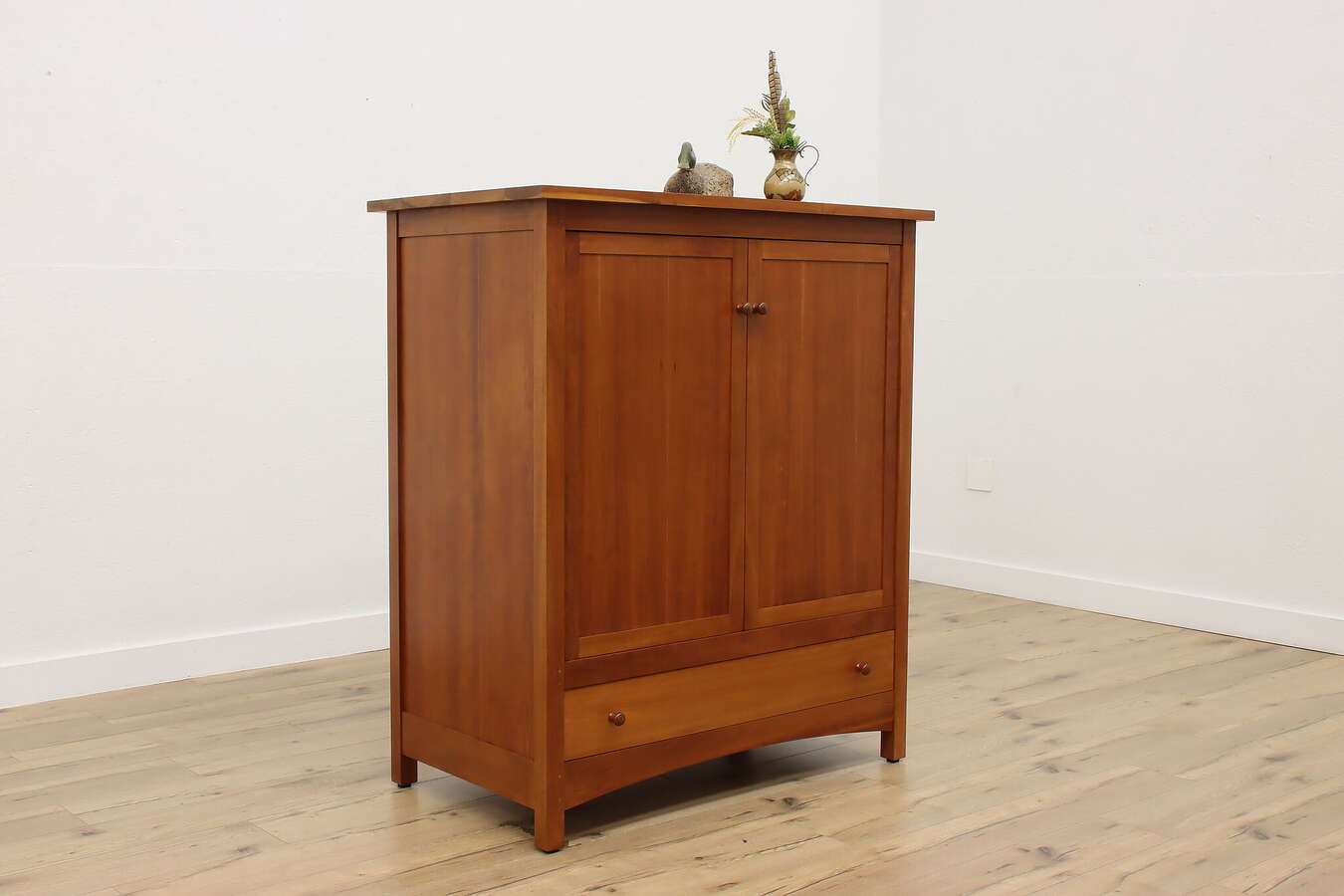 Main image of Craftsman Vintage Cherry Armoire, Closet or Hall Cabinet