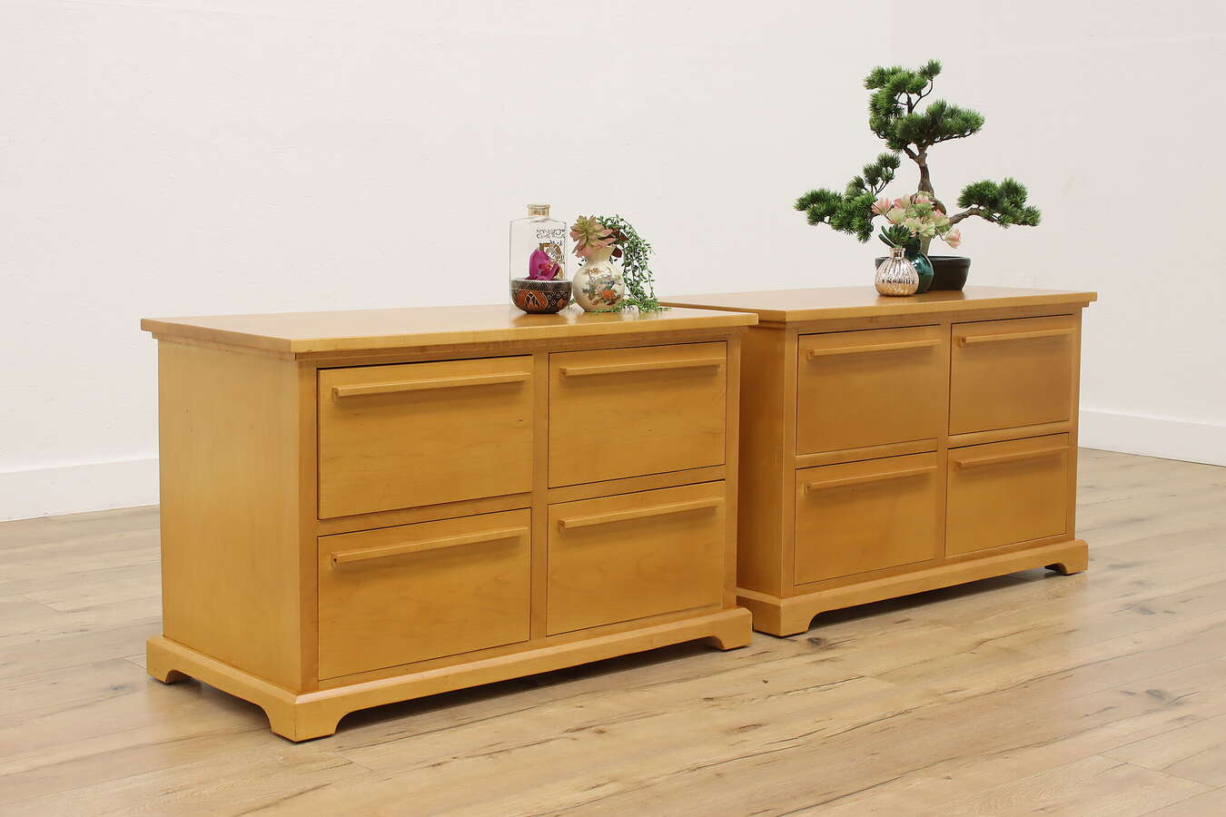 Main image of Pair of Vintage Custom Maple Chests End Tables, Nightstands