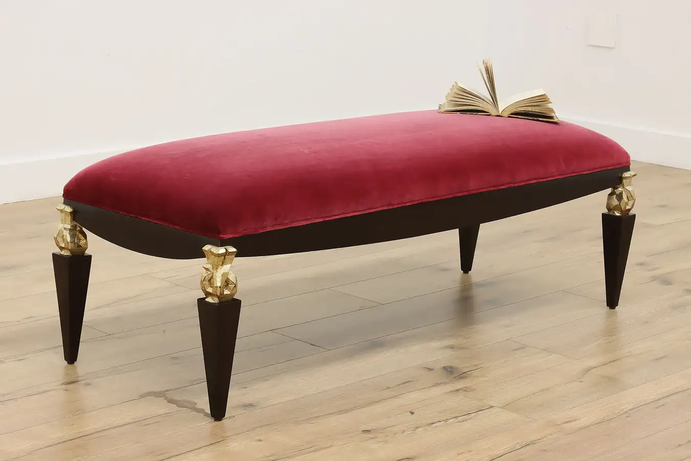 Main image of Ebony & Gold Vintage Boudoir or Hall Bench, Guy