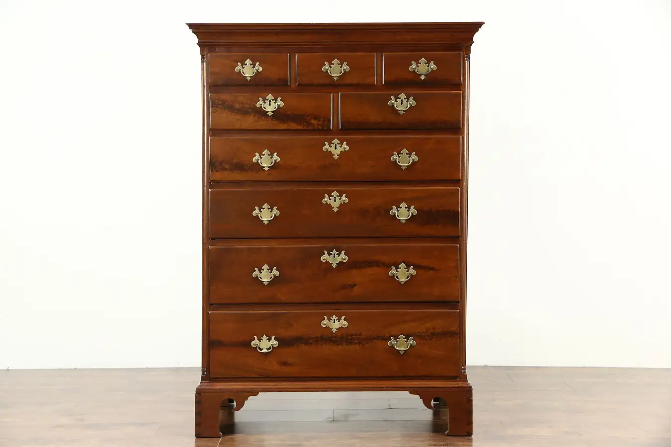Main image of Georgian Period 1780 Antique American Walnut Tall Chest or Highboy