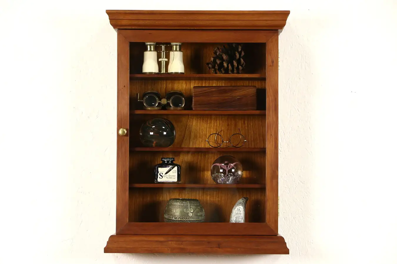 Main image of Cherry Vintage Collector Display Cabinet, Signed Bartley Collection
