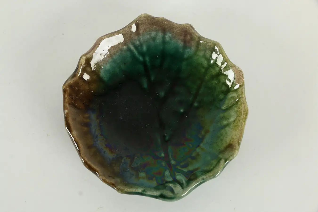 Main image of Victorian Majolica Antique 3" Butter Chip, Chips