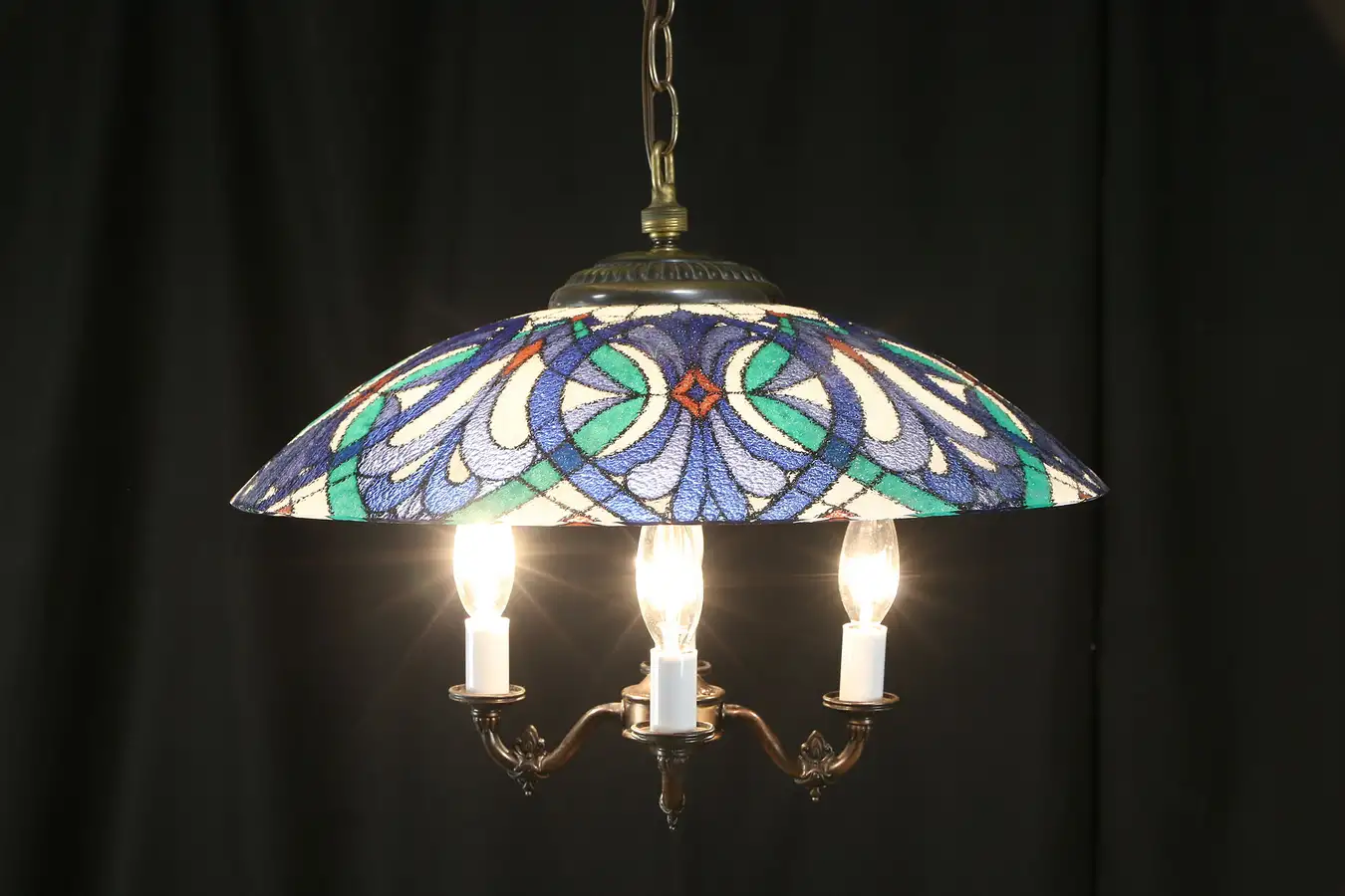Main image of Stained Glass Vintage Ceiling light Fixture