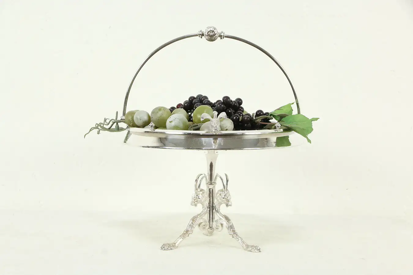 Main image of Victorian Antique Silverplate Basket Stand, Birds & Griffins, Meriden