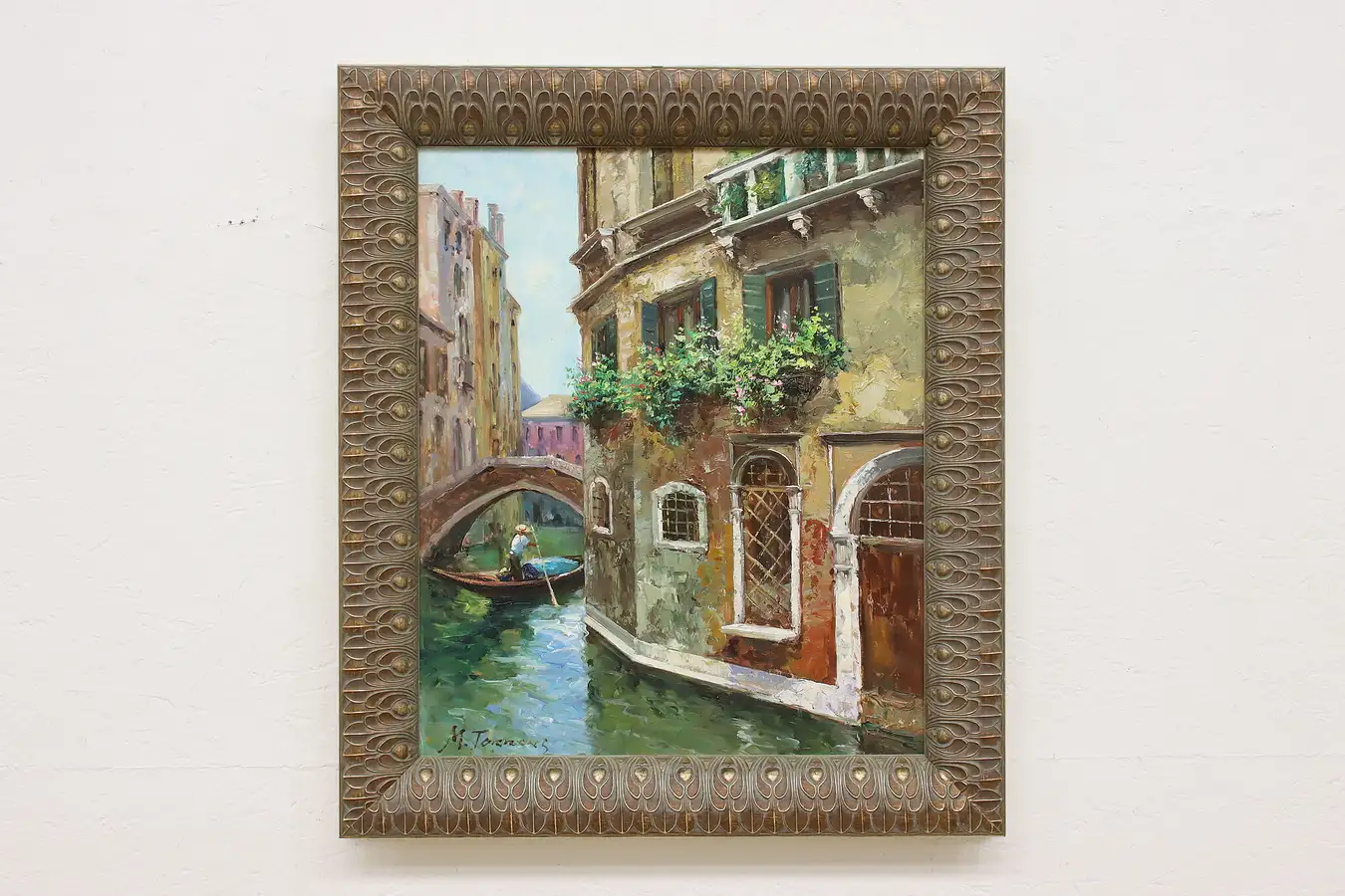 Main image of Summer in Venice Vintage Original Oil Painting Torrens 30"