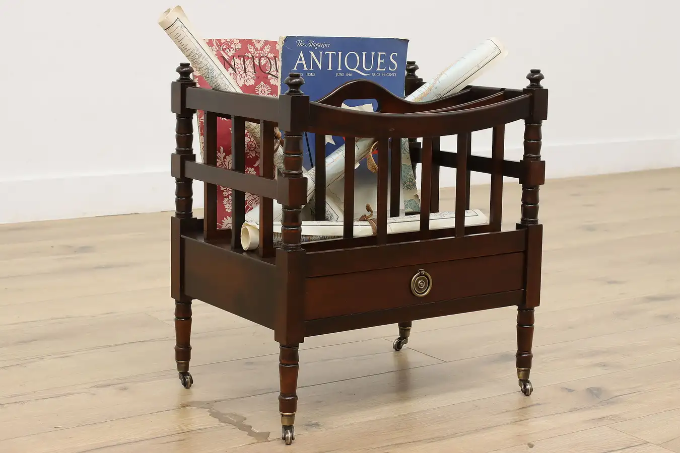 Main image of Georgian Vintage Birch Canterbury Magazine Rack, Heritage