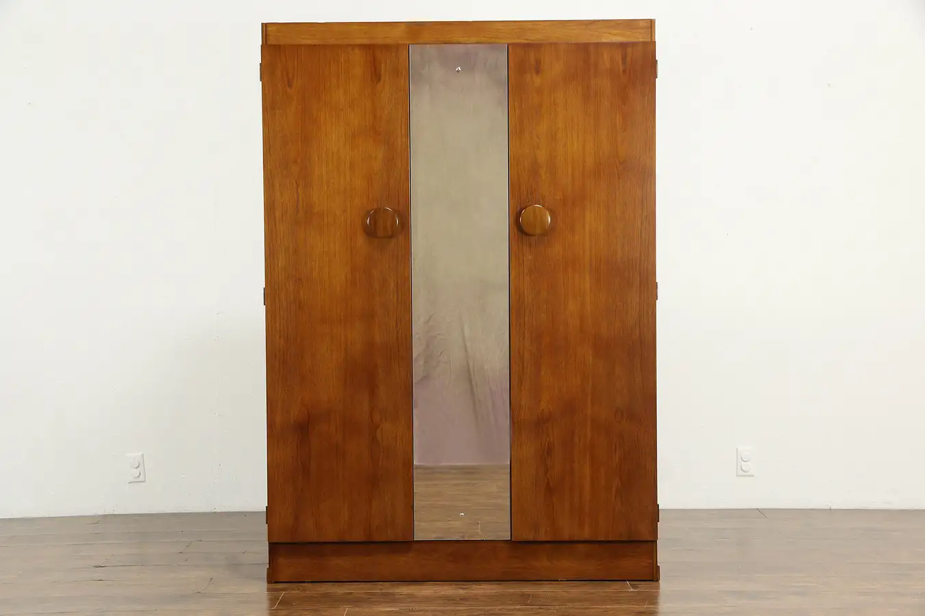 Main image of Midcentury Modern Teak 1960 Vintage Armoire, Wardrobe or Closet