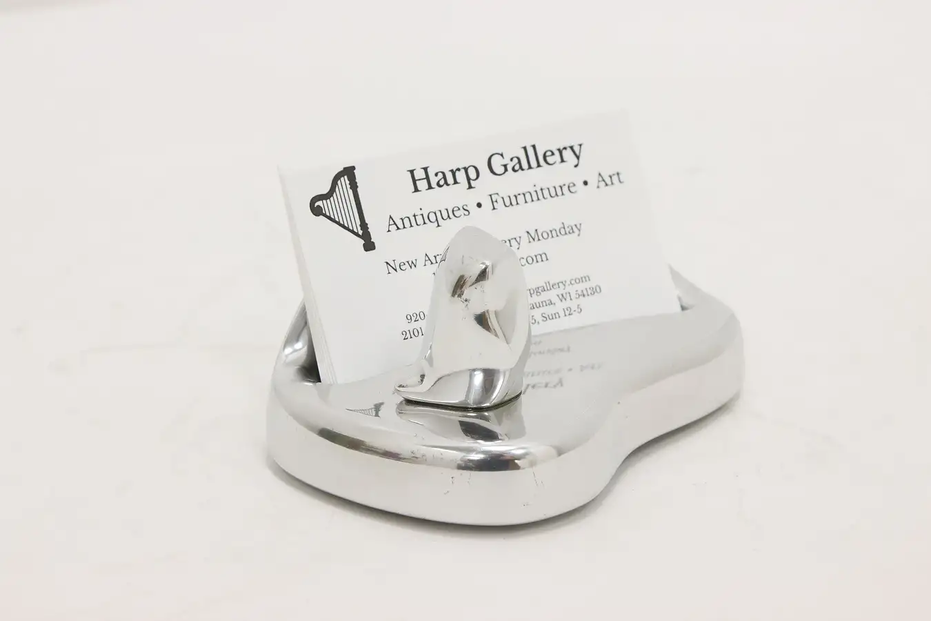 Main image of Hoselton Vintage Cast Aluminum Card Holder w/ Owl Sculpture