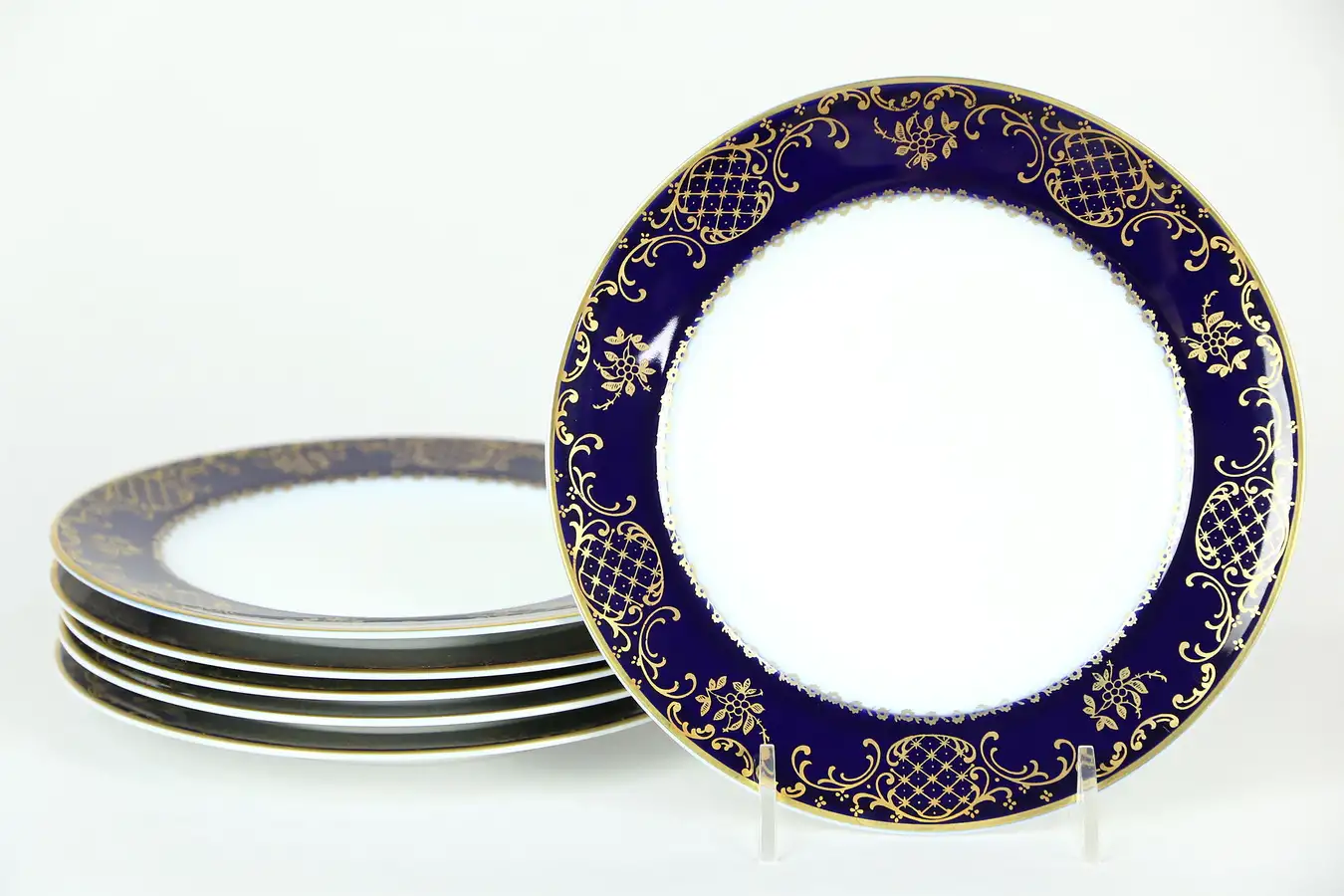 Main image of Bread & Butter 6 1/4" Charlemagne by Rosenthal Germany, Coblalt, Gold and White