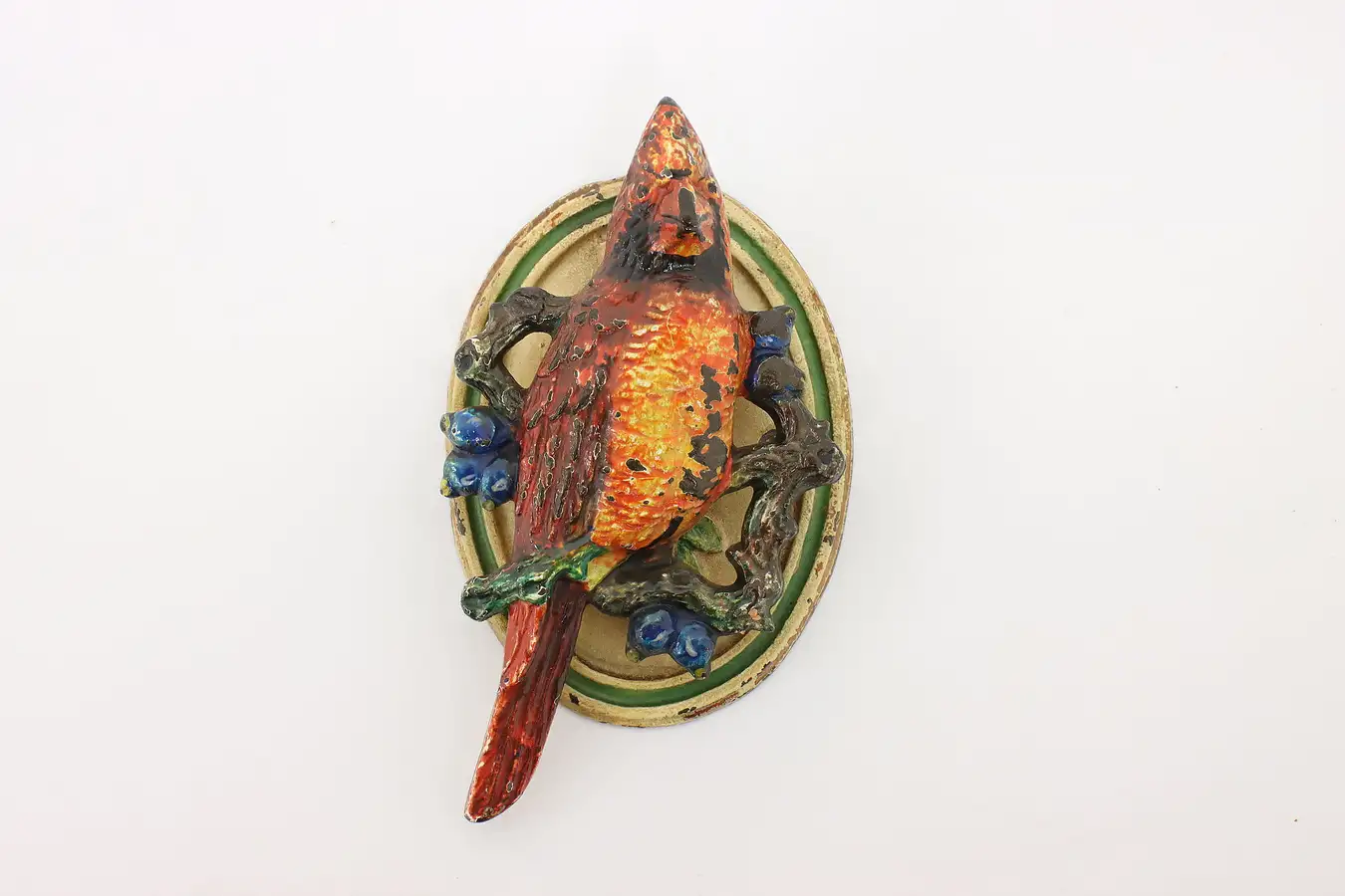 Main image of Victorian Salvage Antique Cast Iron Painted Cardinal Door Knocker
