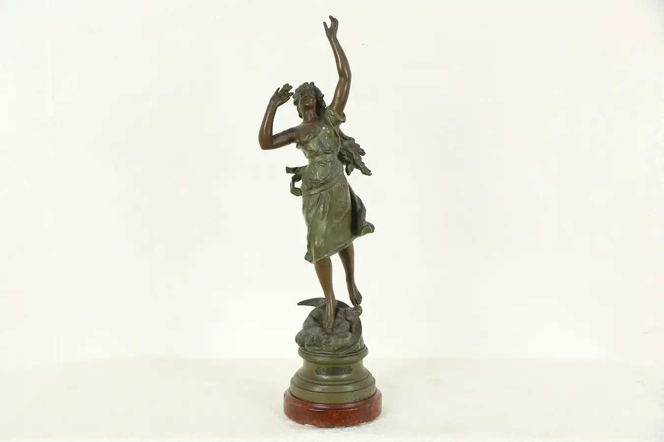 Main image of La Nuit or Night Sculpture, Antique 1900 Statue, signed Kossowski, France