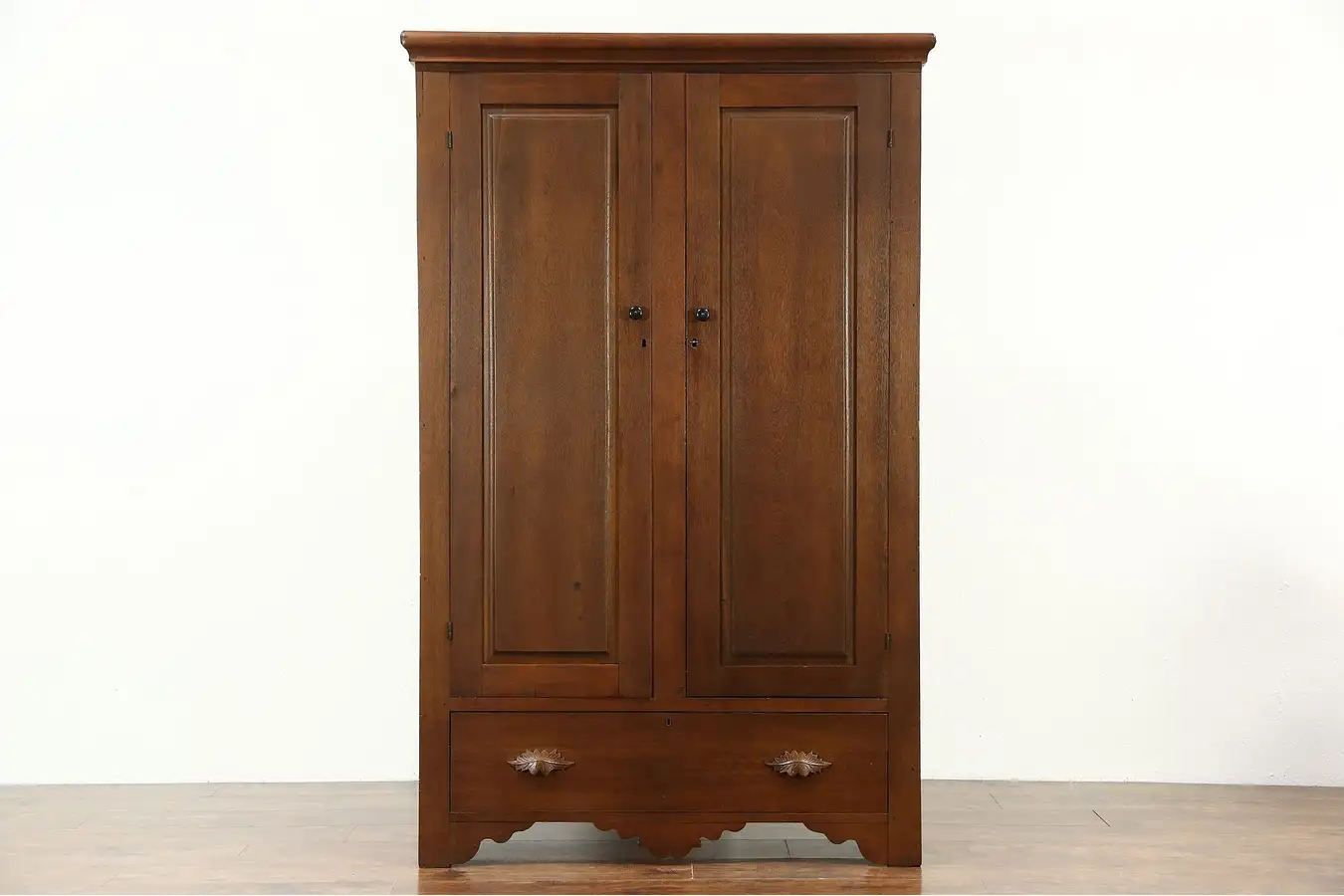 Main image of Country Walnut Ohio Antique 1860 Armoire, Wardrobe or Closet
